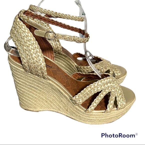 Lucky Brand Lainey Proseco tan Braided Jute Wedge Heels sandals - Picture 3 of 7